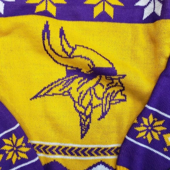 NFL Minnesota Vikings Womens Size Medium Christmas Party Ugly V Neck Sweater - Picture 6 of 6